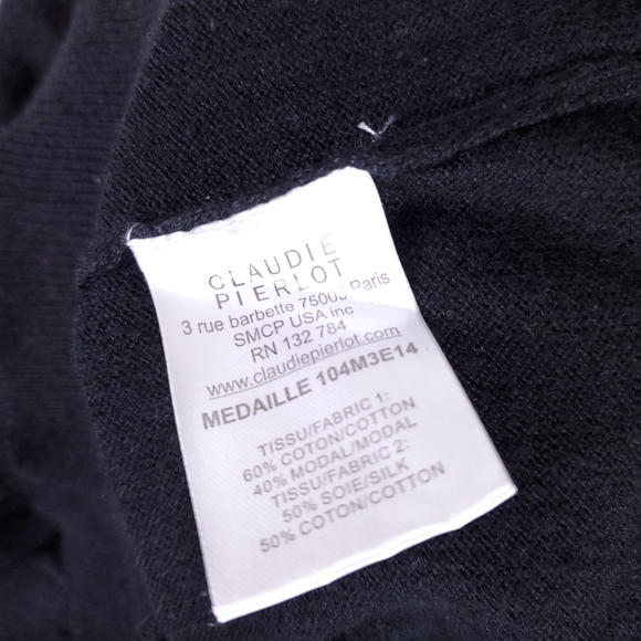 Claudie Pierlot Black Lace Long Sleeve Top - Picture 8 of 8